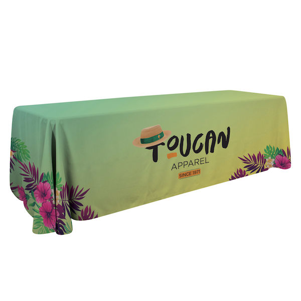 8ft Economy Table Throw Dye Sublimation, Full Bleed